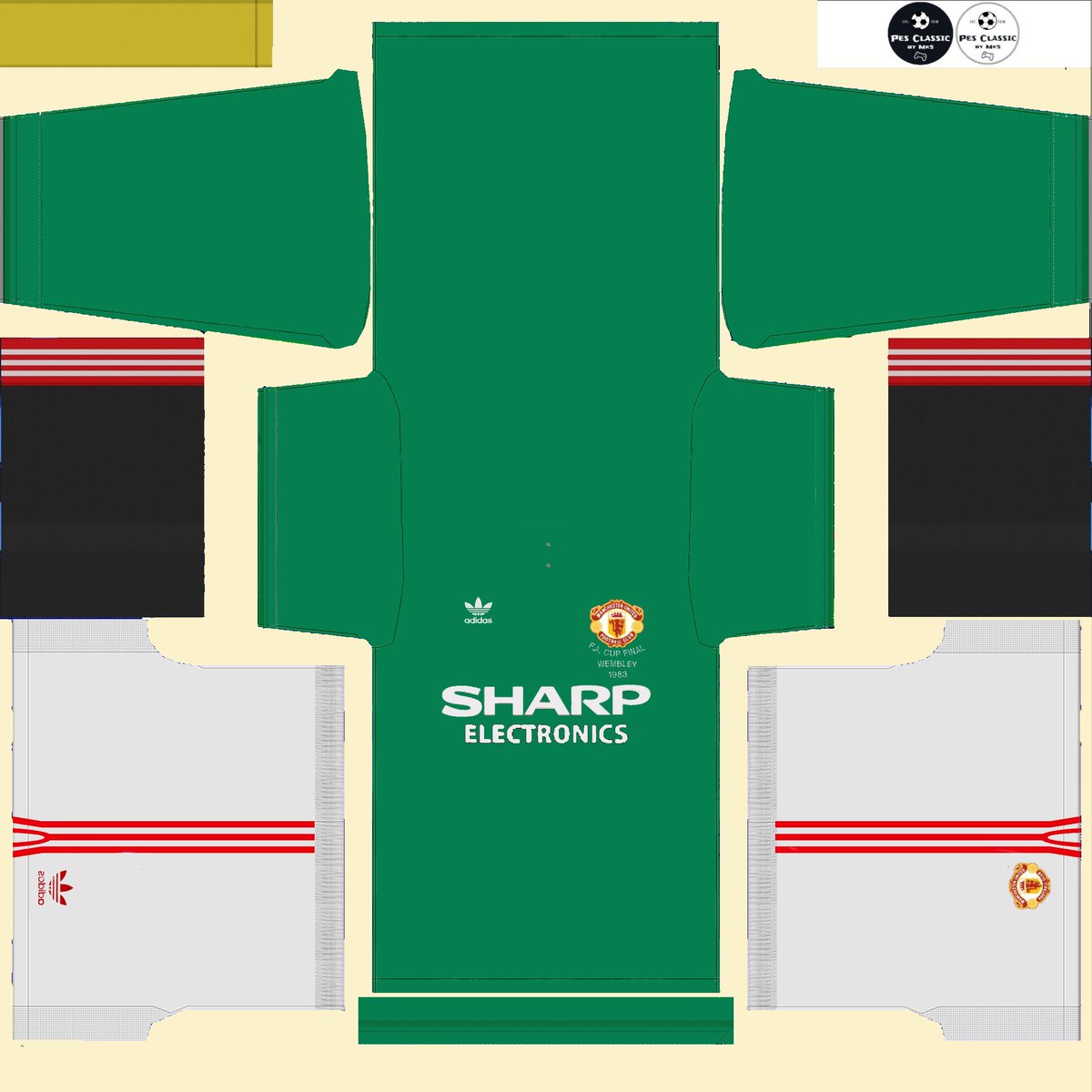 Mk5Pes's tweet photo. 🇬🇧Manchester United 1983gk FA Cup final kit🏴
#PES2021 #PES #eFootball #eFootball21 #kits #PES2020 #RedDevils @ManUtdvault
Kit base: @JoaoPauloVilas4 https://t.co/0h255NKVol