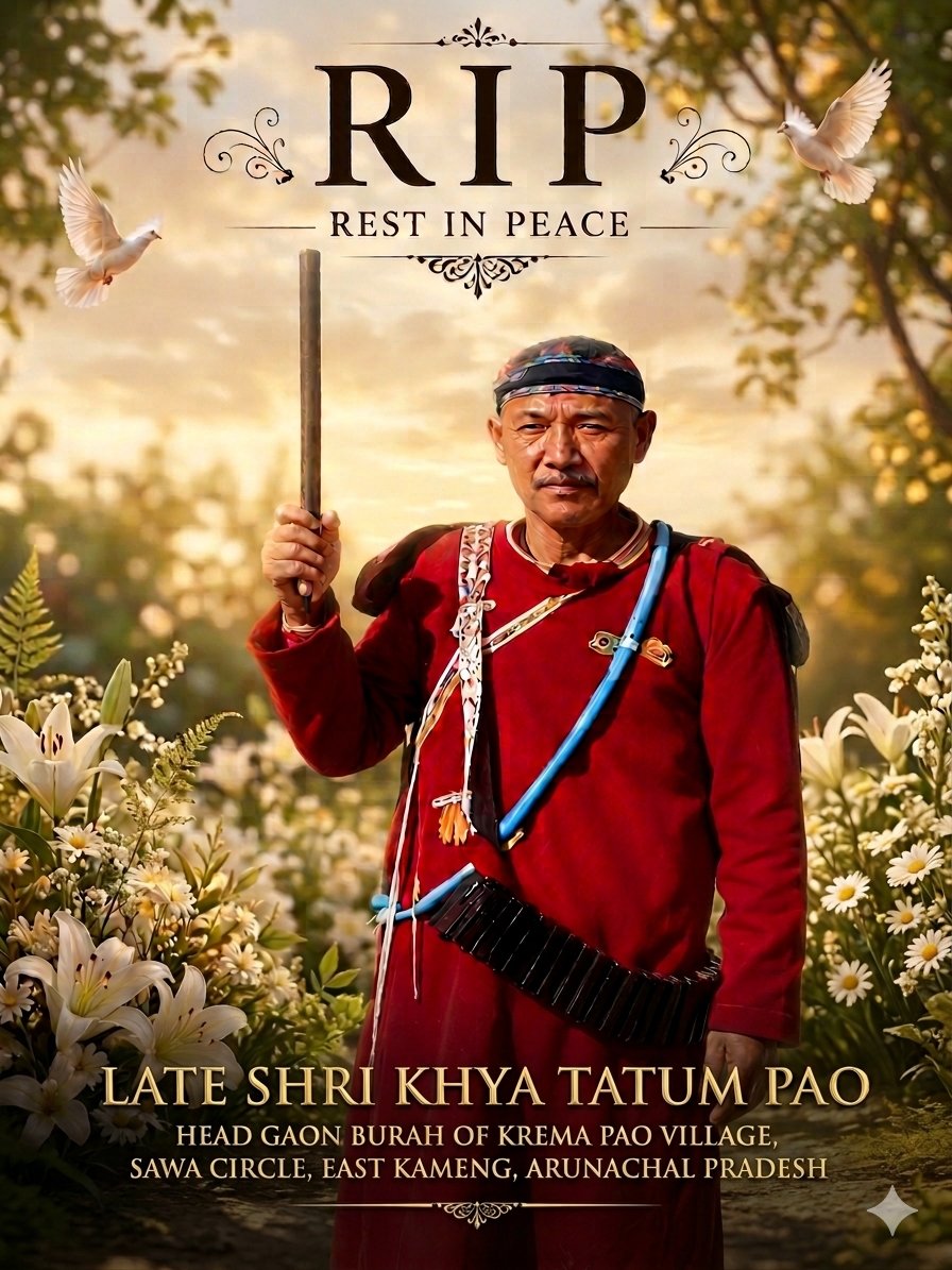 HayengMangfi's tweet photo. Deeply saddened to learn about the unfortunate passing of Shri Khya Tatum Pao, who served our community with utmost dedication as a Head Gaon Bura.

​His leadership, wisdom, and lifelong commitment to guiding our society and upholding our traditions leave behind an irreplaceable void. His exemplary service to the people will always be remembered.

​In this hour of profound grief, I extend my heartfelt condolences to the bereaved family members. May the Almighty grant them strength to bear this immense loss, and may his departed soul rest in eternal peace.