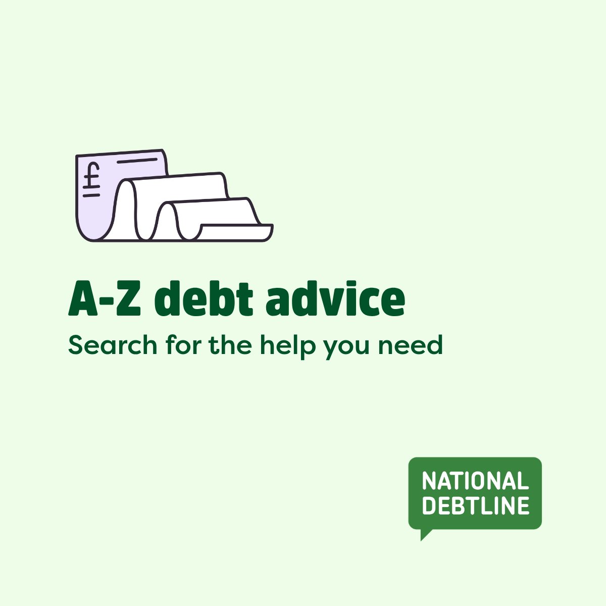natdebtline's tweet photo. Need help with your debts? Search our A-Z of debt advice to find the guide you need.

👉 https://t.co/ZaGXocdDsI https://t.co/J1p8Mb5Mtl