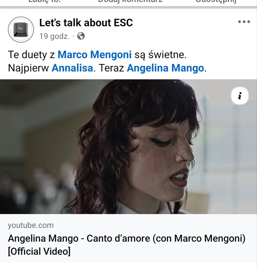 jusia1986's tweet photo. Fa piacere vedere che anche un giornalista polacco dell'Eurovision abbia notato "Canto d'amore". 💛

"I duetti con Marco Mengoni sono fantastici. Prima Annalisa, ora Angelina Mango." 🌹✨ https://t.co/MaUz0QjLfN