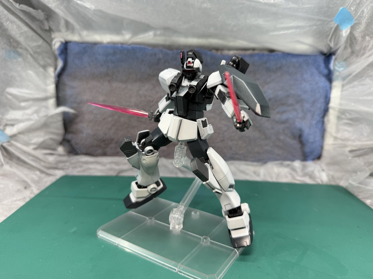 MIYAROS1's tweet photo. #ガンプラ
#ガンダム
#ジョニ帰
#MSV

ミキシング製作した
ジム・ナイトシーカー（ヴァースキ専用機）完全👍

ミキシングで漫画登場機を再現して製作したのは初めてで荒削り感はあるけど、
ゲームでお世話になった機体だったから、そこまで難しい加工無く製作できたのは良かった😊

���まにはオリジナルで製作するのと違い、再現製作するのもありかなと思った😁

さあ次は何を作ろっかな🤔