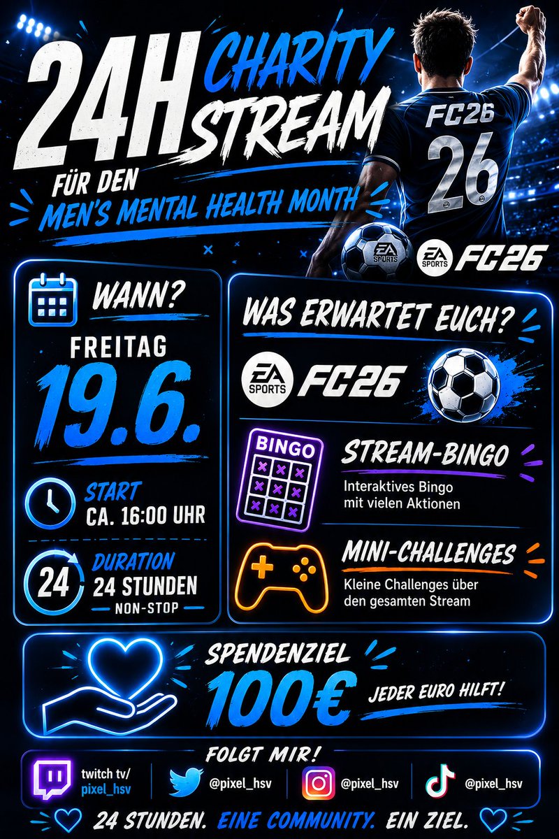 Pixel_HSV's tweet photo. Kleiner Aufruf in eigener Sache:

Am Freitag gibts einen Charity-24h-Stream!

Unter folgendem Link könnt ihr spenden ⬇️
https://t.co/waRieTwCZF

Gerne supporten 🫶 https://t.co/RWr0pRvEhD
