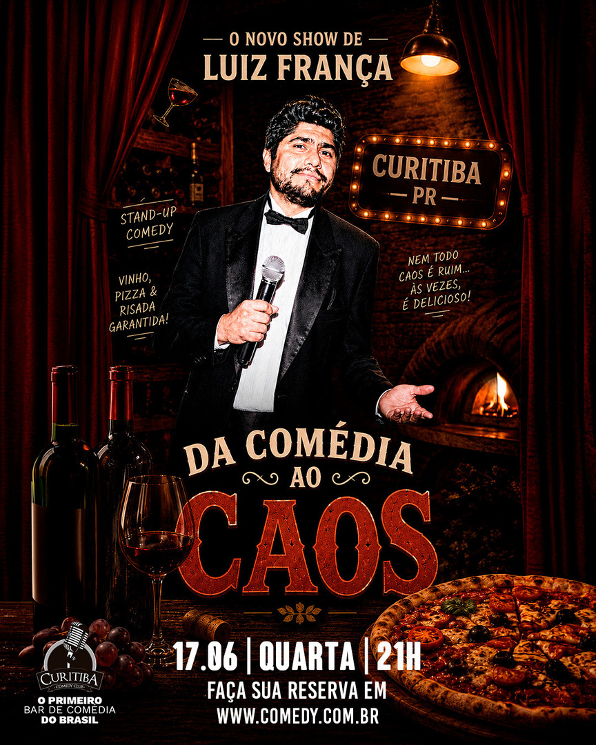 CuritibaComedy's tweet photo. Novo Show de Luiz França - Da Comédia ao Caos!

Agora, ele retorna com “Da Comédia ao Caos”, um espetáculo que promete risadas e reflexões! 

Anote na sua agenda :

📅 Data: Quarta, 17 de Junho
⏰ Horário: 21:00
📍 Local: Curitiba Comedy Club (Av. Manoel… https://t.co/fpwYvdOeKp https://t.co/wXzk7bMpN3