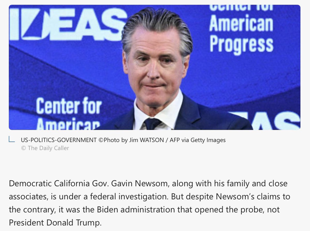 ny32007's tweet photo. Whoa Gavin Newsom is so criminally corrupt that Biden was the one who started this DOJ investigation on him. When a corrupt president thinks a governor is more corrupt, that’s really saying something! https://t.co/DGR8oKZ6h9 https://t.co/4EOkHkdduA