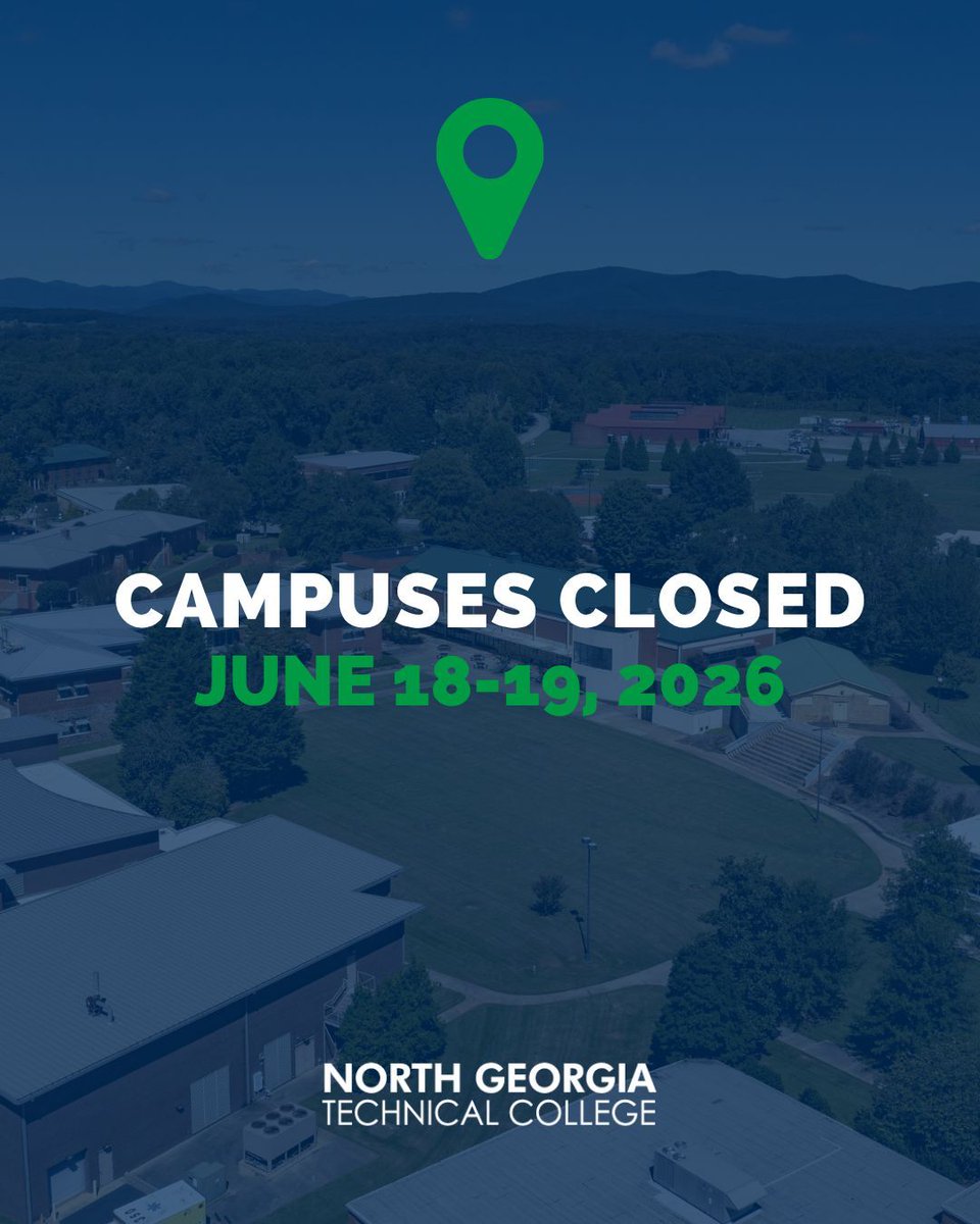 ngtc's tweet photo. All NGTC campuses will be closed Thursday, June 18 and Friday, June 19 in observance of Juneteenth. https://t.co/Sb8FxOjY7A