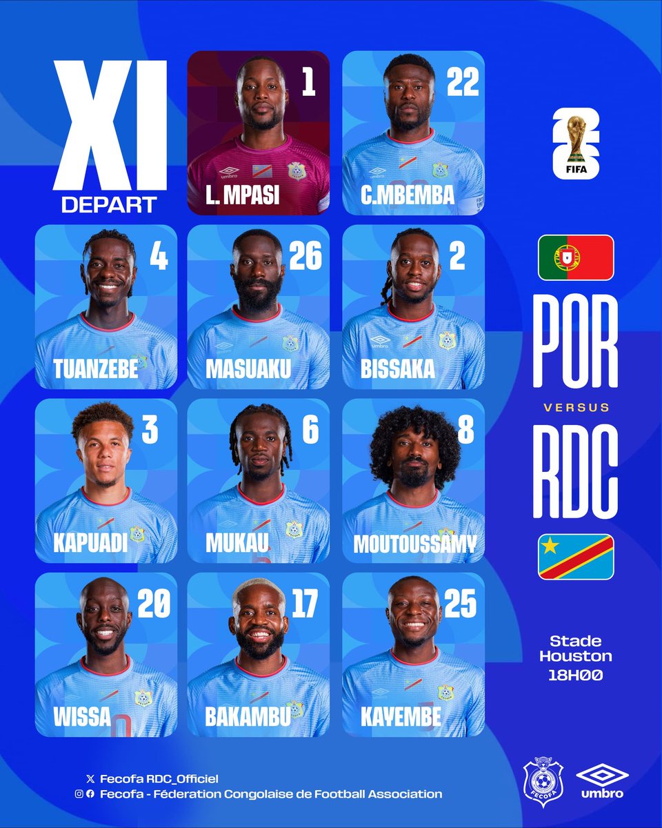 fecofa_kinshasa's tweet photo. [𝗠𝗢𝗡𝗗𝗜𝗔𝗟 𝟮𝟬𝟮𝟲 | 𝗟𝗘𝗦 𝗟𝗘́𝗢𝗣𝗔𝗥𝗗𝗦 𝗘𝗡 𝗔𝗖𝗧𝗜𝗢𝗡]

Tous derrière nos Léopards pour défendre fièrement les couleurs de ! 🐆💪🏾🇨🇩

#PORDC #FecofaRDC #AllezLesLéopards #JourDeMatch #RoadToWorldCup #Team243 #BendeleEkweyaTe  #TousDerrièreLesLéopards #RDC #RDCongo https://t.co/nESKBDH2Pl