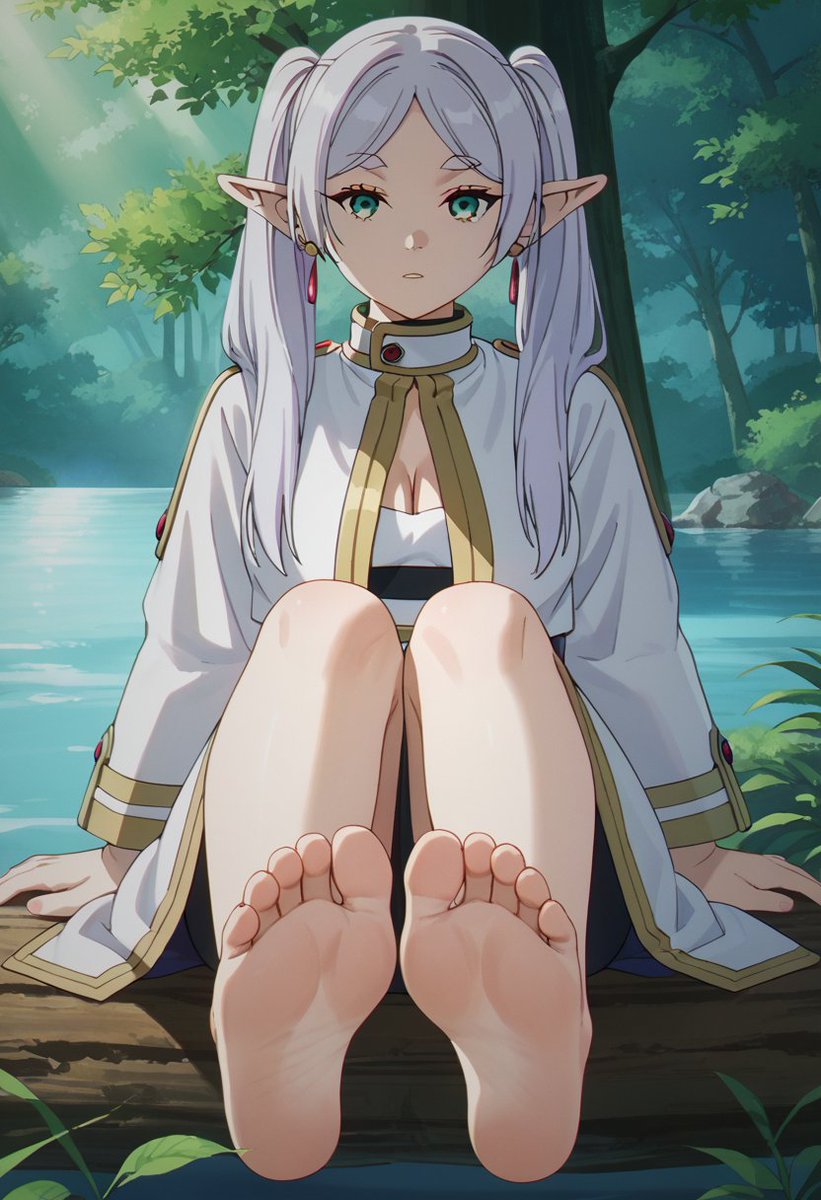GenAiWaifus's tweet photo. Cooling off by the riverbank. Sometimes the best path is the one where you dip your toes in. 🌊👣
#frieren #barefoot #naturevibes #feetwork #animewaifu #cleanfeet https://t.co/adswNsfbiM