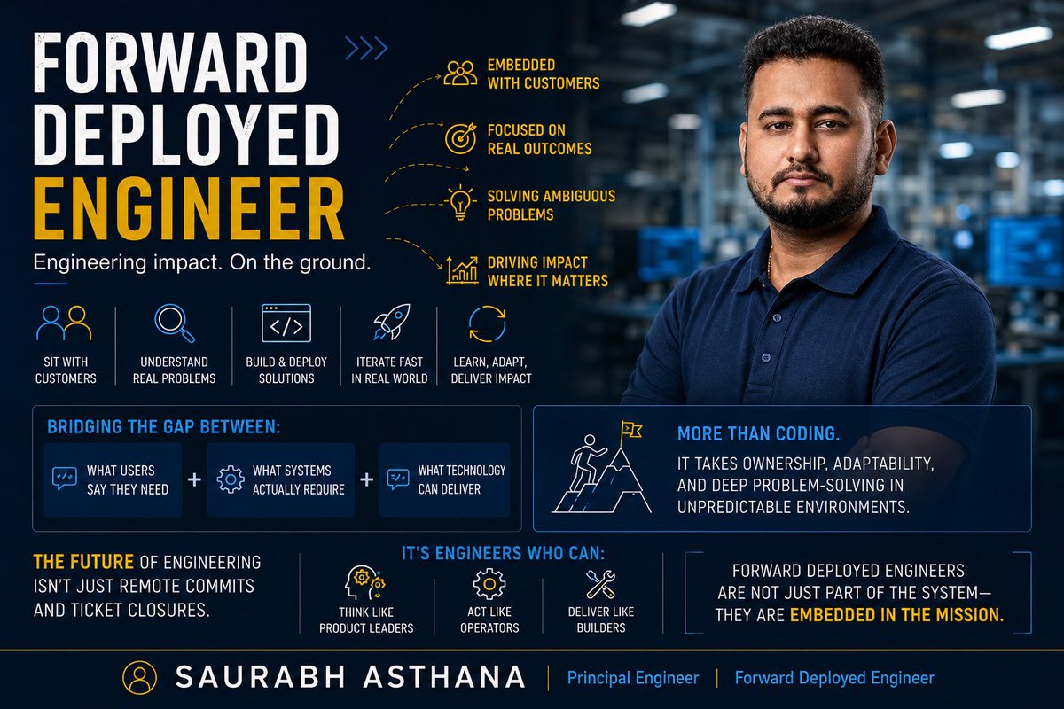 KaptionCryption's tweet photo. Most engineers write code.

Forward Deployed Engineers deliver impact.

They solve real problems, in real environments, with real constraints.

That’s where engineering truly matters.

#ForwardDeployedEngineer #DevOps #SoftwareEngineering #Tech https://t.co/fxhKZtm7Oy