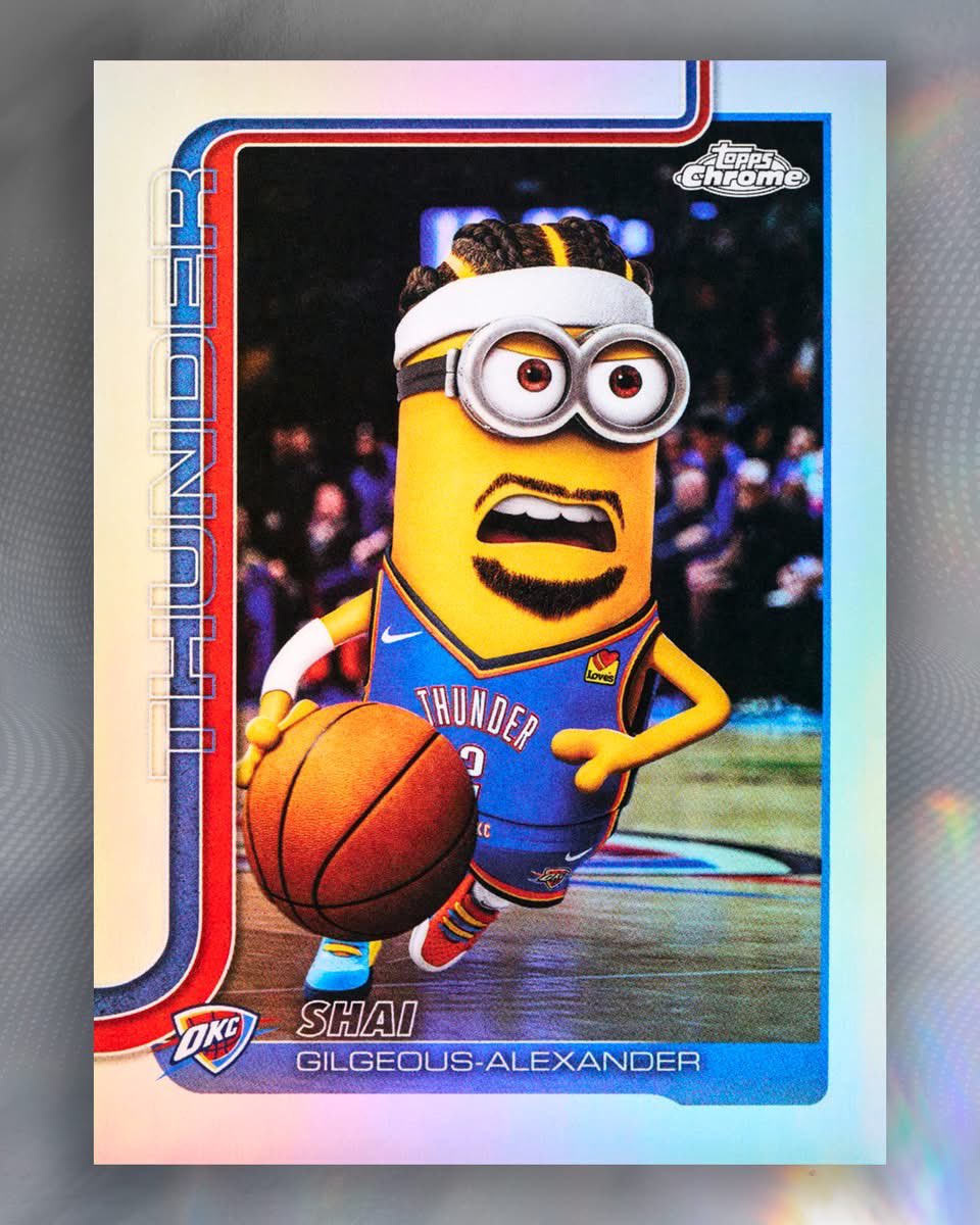 ricanking6's tweet photo. Ultra-Rare Minions trading cards are officially coming to Topps Chrome Baseball and Topps Chrome Update Basketball! ⚾️🏀 https://t.co/ZlBKSdHWBL