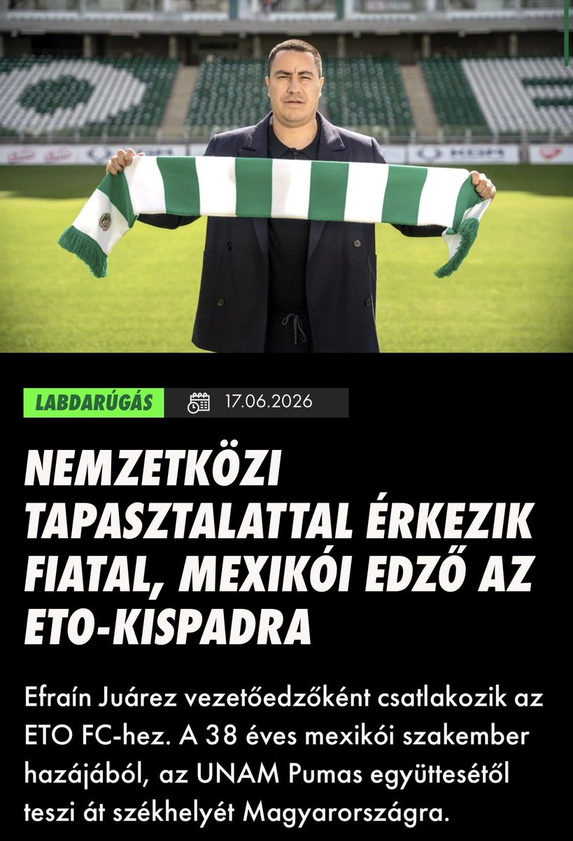 ETOFCGyorNews's tweet photo. official

welcome to ETO Efraín Juarez

HAJRÁ ETO 💚🤍 https://t.co/ogLKCk4Bp4