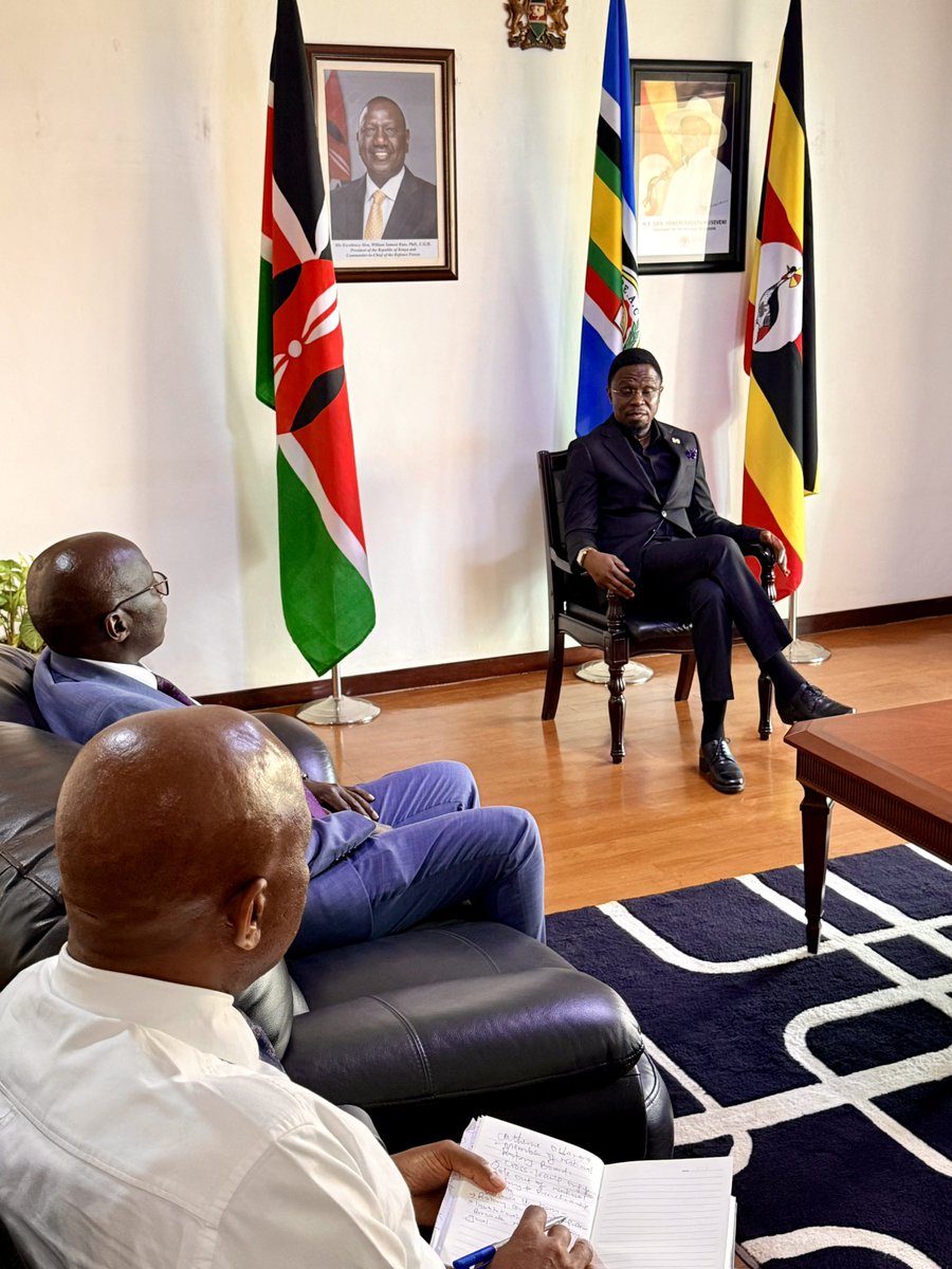 AbabuNamwamba's tweet photo. The newly established Kenya National Lottery Board (NLB) that is in Uganda for bench-marking with their long-established Ugandan counterpart visited the Kenya High Commission in Kampala earlier today. They briefed me on the progress of rolling out operations of the board established under the Gambling Control Act. I played a significant role in the establishment of the Board when I served as Cabinet Secretary for Sports and Creative Economy.