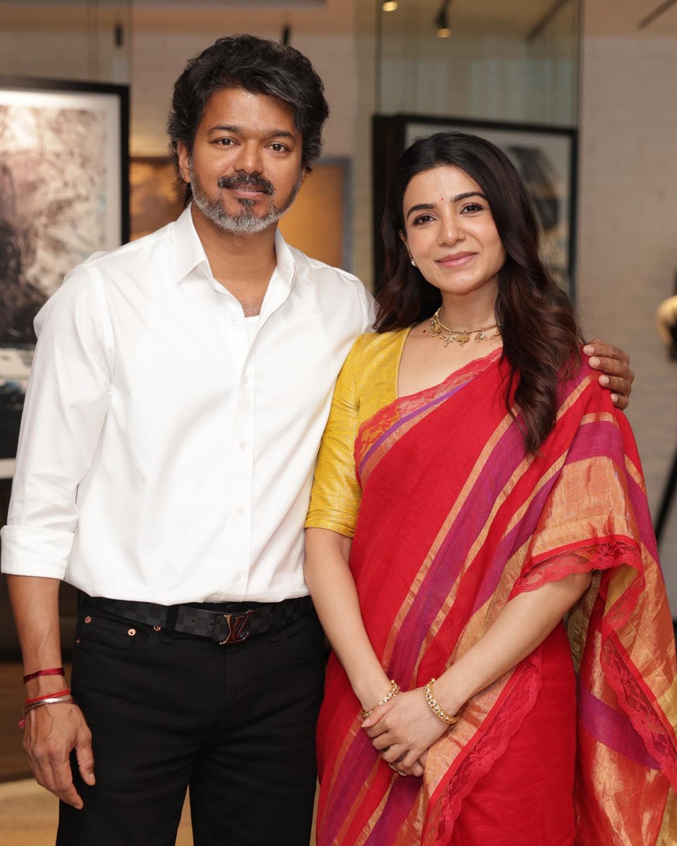 IndiaToday's tweet photo. #InPics | Actor Samantha Ruth Prabhu shared an emotional note after meeting Vijay in Chennai. She praised his decision to transition from a successful film career to public service, calling it a courageous step driven by a desire to make a difference. Samantha expressed confidence that Vijay will exceed expectations through his intent and leadership, while encouraging young people to dream beyond their initial ambitions and contribute meaningfully to society.

[Photo Credit: samantharuthprabhuoffl/IG]

#SamanthaRuthPrabhu #Vijay #TamilNaduCM #Leadership #IndiaTodaySocial