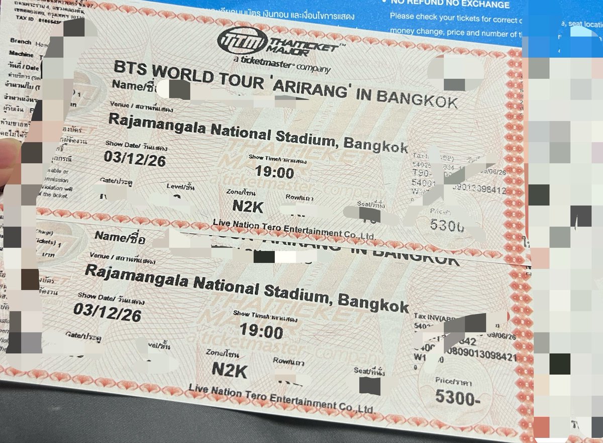malamuii's tweet photo. ปล่อยบัตร
วันที่ 3 (ติดกัน) N2K = 2 ใบ
นัดรับได้ค่ะ   #BTS_WORLDTOUR_BANGKOK
#BTS_ARİRANG #bts https://t.co/1xCKqtBwTF