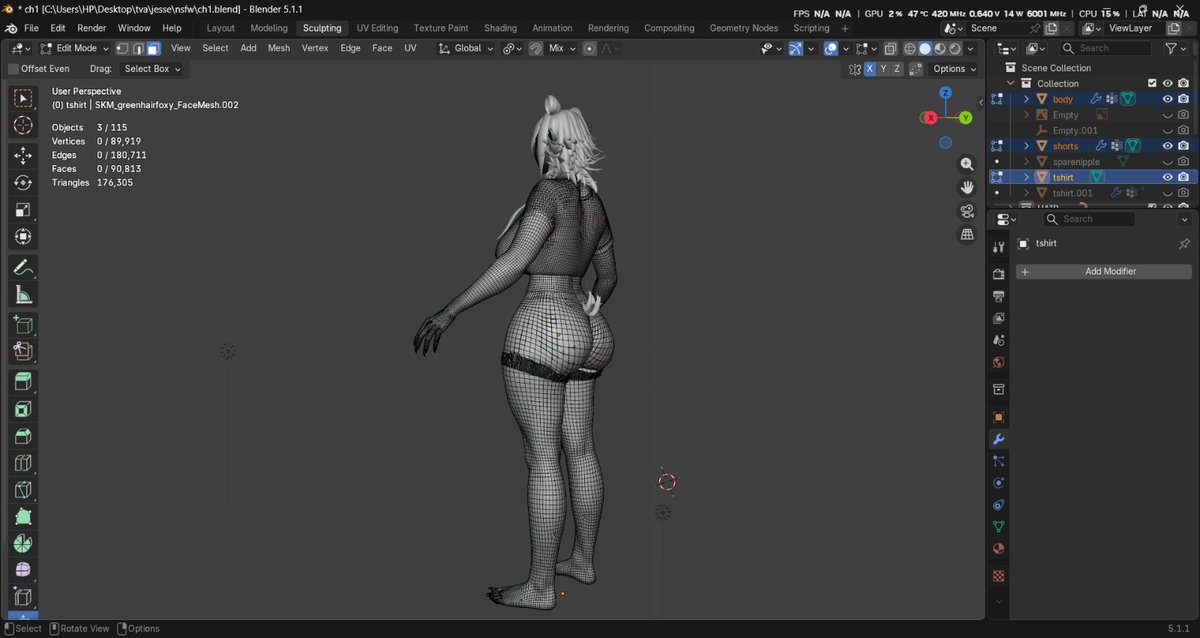 BreadDev5922's tweet photo. Project completed 
#3dmodel #vrchatavatar  #NSFW https://t.co/4xaWXILTrU