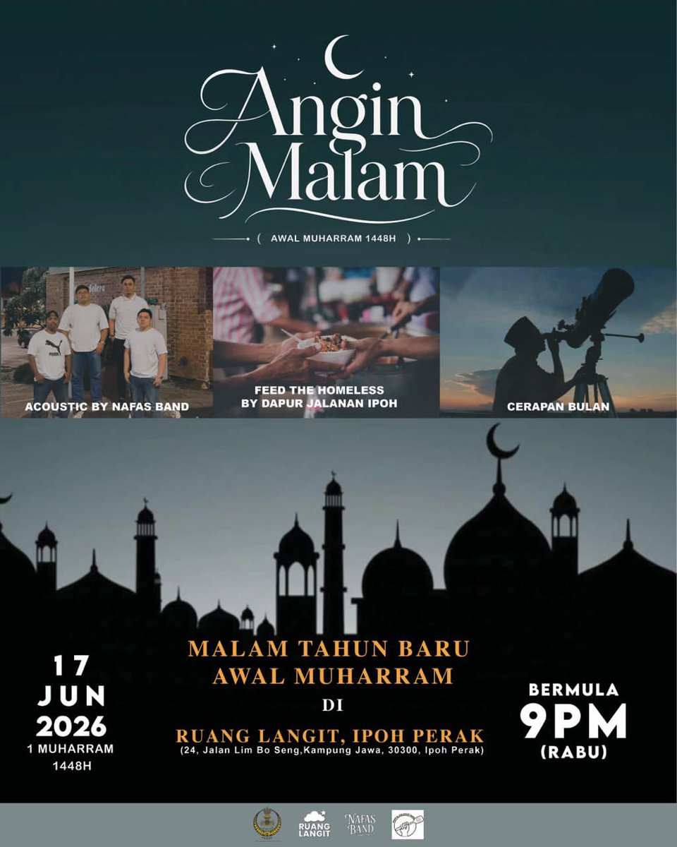 burningredberry's tweet photo. Program Angin Malam di Ruang Langit sempena Awal Muharram 1448H

#DapurJalananIpoh https://t.co/r8XATxMhuu