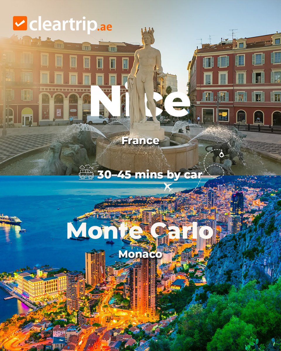 CleartripAE's tweet photo. Why pick one country when the next one's just a short ride away?

Pick a city on this list and you might walk away having visited two countries instead of one.

Swipe through, then tell us which combo you're booking first. https://t.co/JkDaZjSE8p