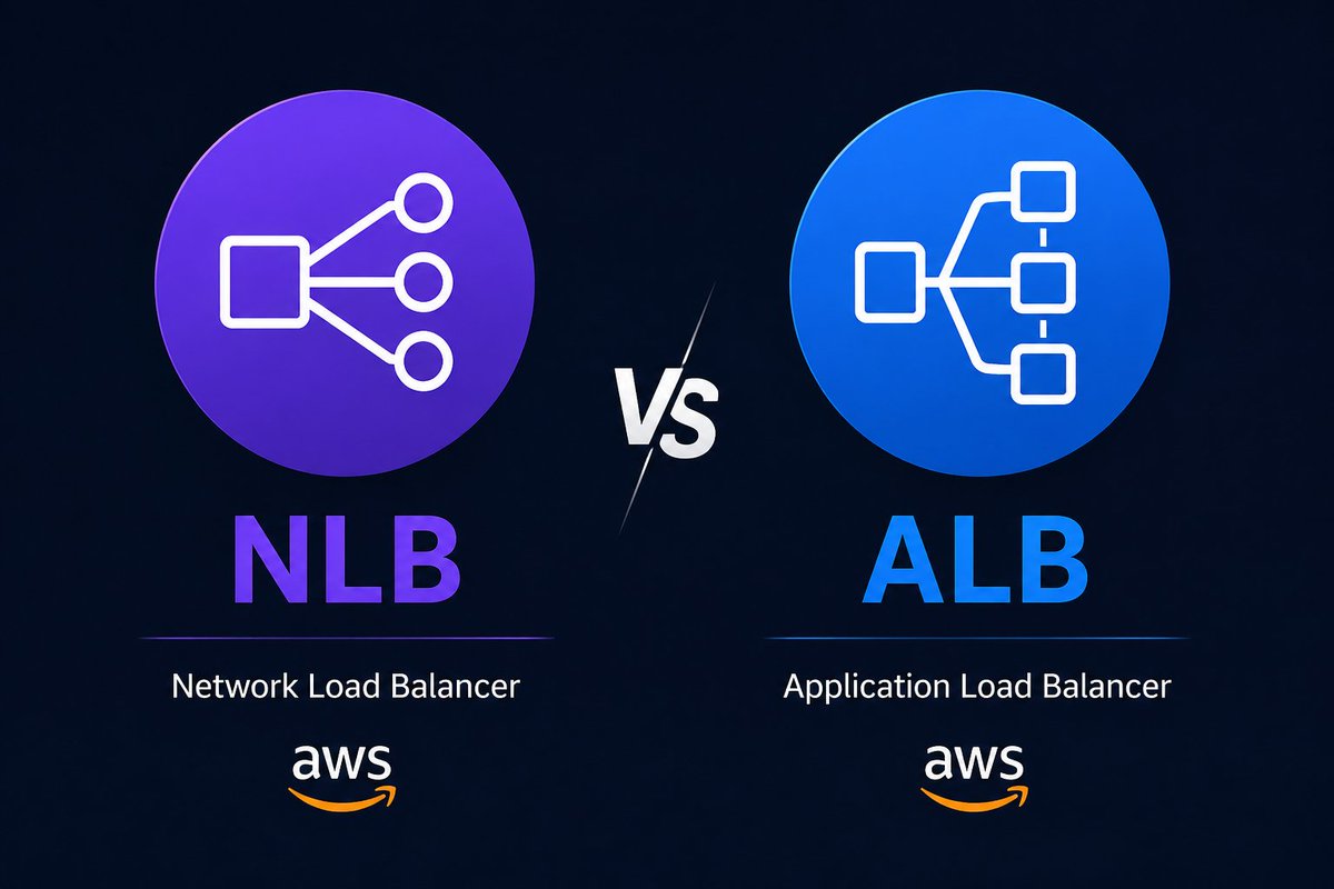 devops_nk's tweet photo. ALB ≠ NLB

Very few understand when to use each in production.

ALB (Layer 7):
→ Path-based routing (/api, /dashboard)
→ Host-based routing
→ WAF integration
→ HTTP → HTTPS redirects

NLB (Layer 4):
→ Static IPs
→ TCP/UDP traffic
→ Ultra-low latency
→ Millions of requests per second

Simple rule:
If you need smart HTTP routing, use ALB.
If you need static IPs, non-HTTP protocols, or maximum performance, use NLB.

If you need both, put NLB in front and use Traefik/Istio inside the cluster.

Choosing the wrong one can create unnecessary limitations later.