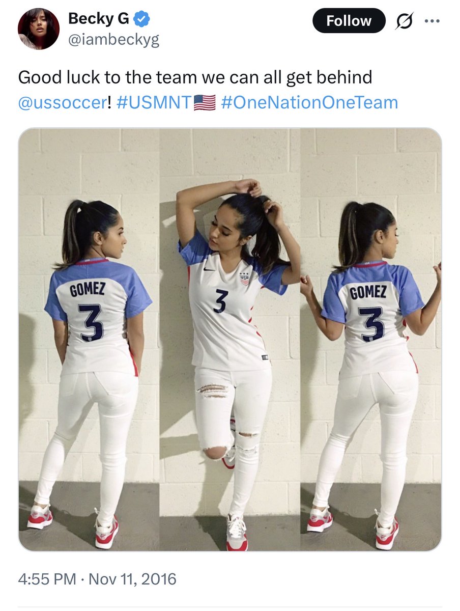 AlexCru53501447's tweet photo. @iambeckyg @Telemundo @peacock Back in 2016 the US was one nation one team lol clown https://t.co/mcAYdpkUTg