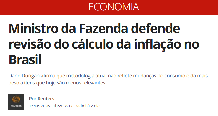 Terra__Brasilis's tweet photo. 23h59 - Inflação dispara no Brasil
00h00- Governo quer mudar a forma de calcular a inflação https://t.co/10fMTE2ZcV