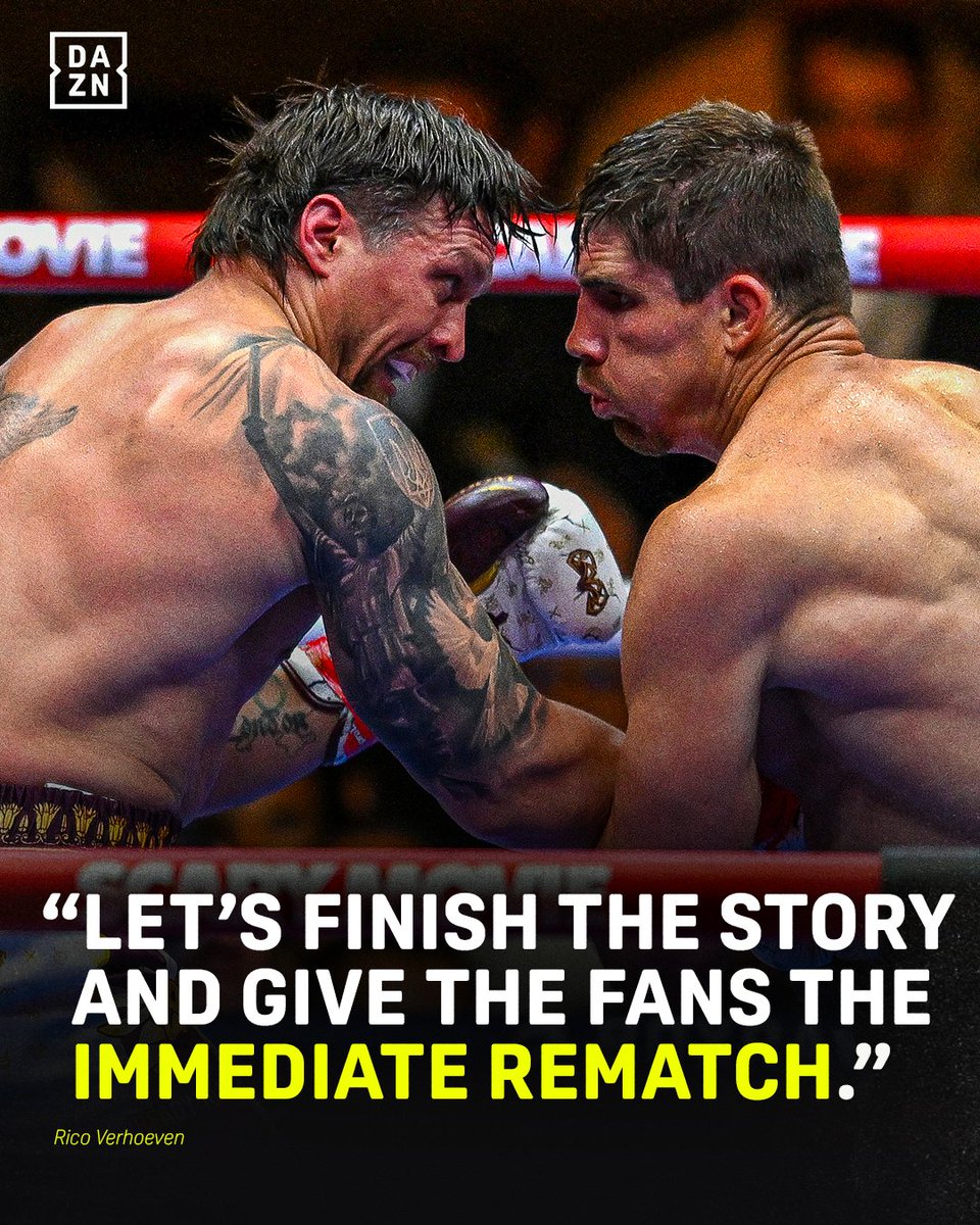 DAZNBoxing's tweet photo. Rico Verhoeven has called for an immediate rematch, after his appeal against his defeat by Oleksandr Usyk has been rejected by the Middle Eastern Boxing Commission 👀 https://t.co/RVim5wEb8A