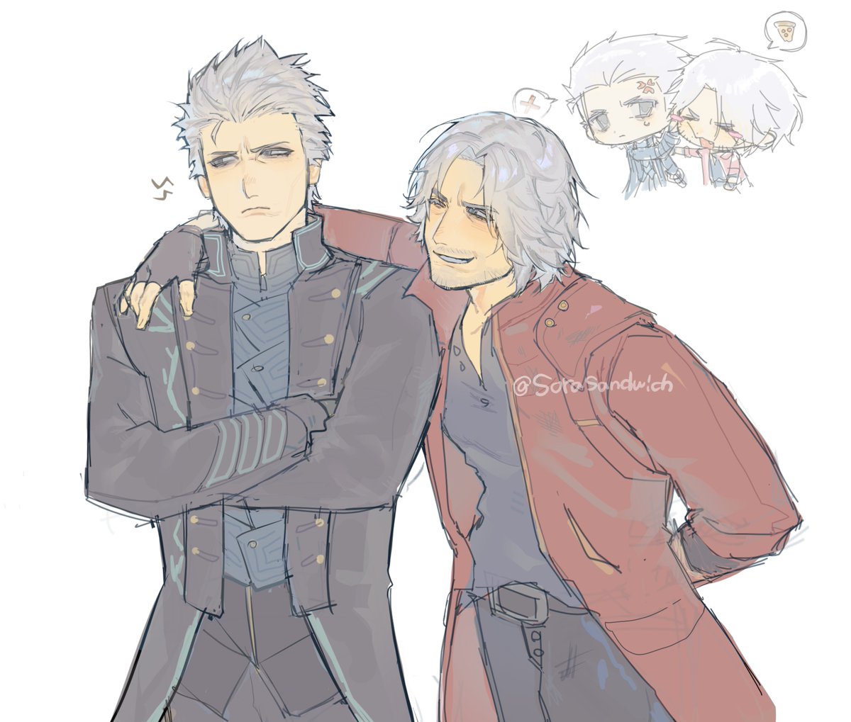 Sorasandwich's tweet photo. can you tell i like vergil #dmc #dante #vergil #devilmaycry https://t.co/zsyiqaL8Xi