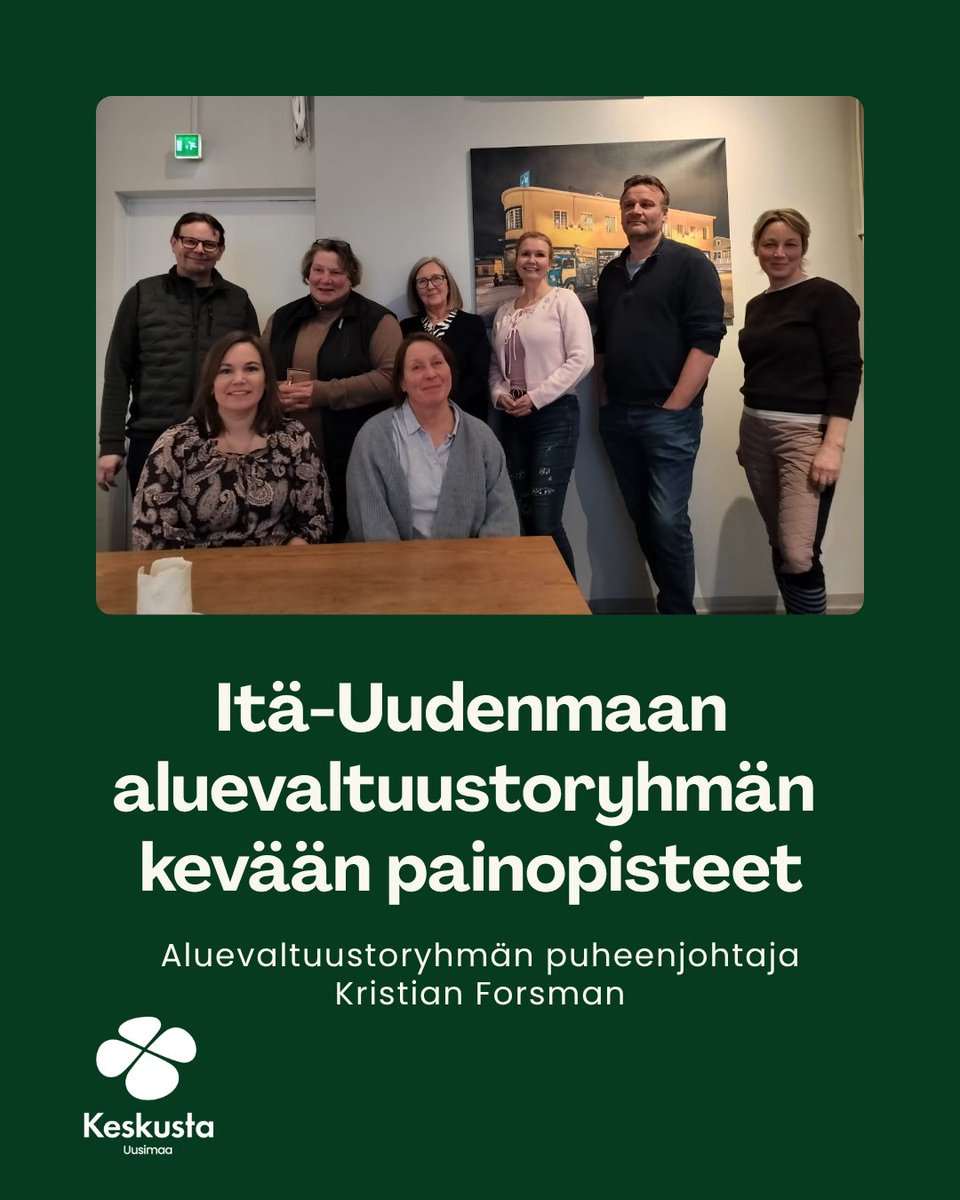 UKeskusta's tweet photo. Lähipalvelut, lasten ja nuorten hyvinvointi, vastuullinen talous ja ihmislähtöinen digitalisaatio – siinä Itä-Uudenmaan Keskustan aluevaltuustoryhmän kevään tärkeimmät painotukset.

Puheenjohtajan kooste: https://t.co/tuVyWDDnoO 

#Keskusta #Hyvinvointialue #Lähipalvelut #SOTE https://t.co/DqD4tmbQmC