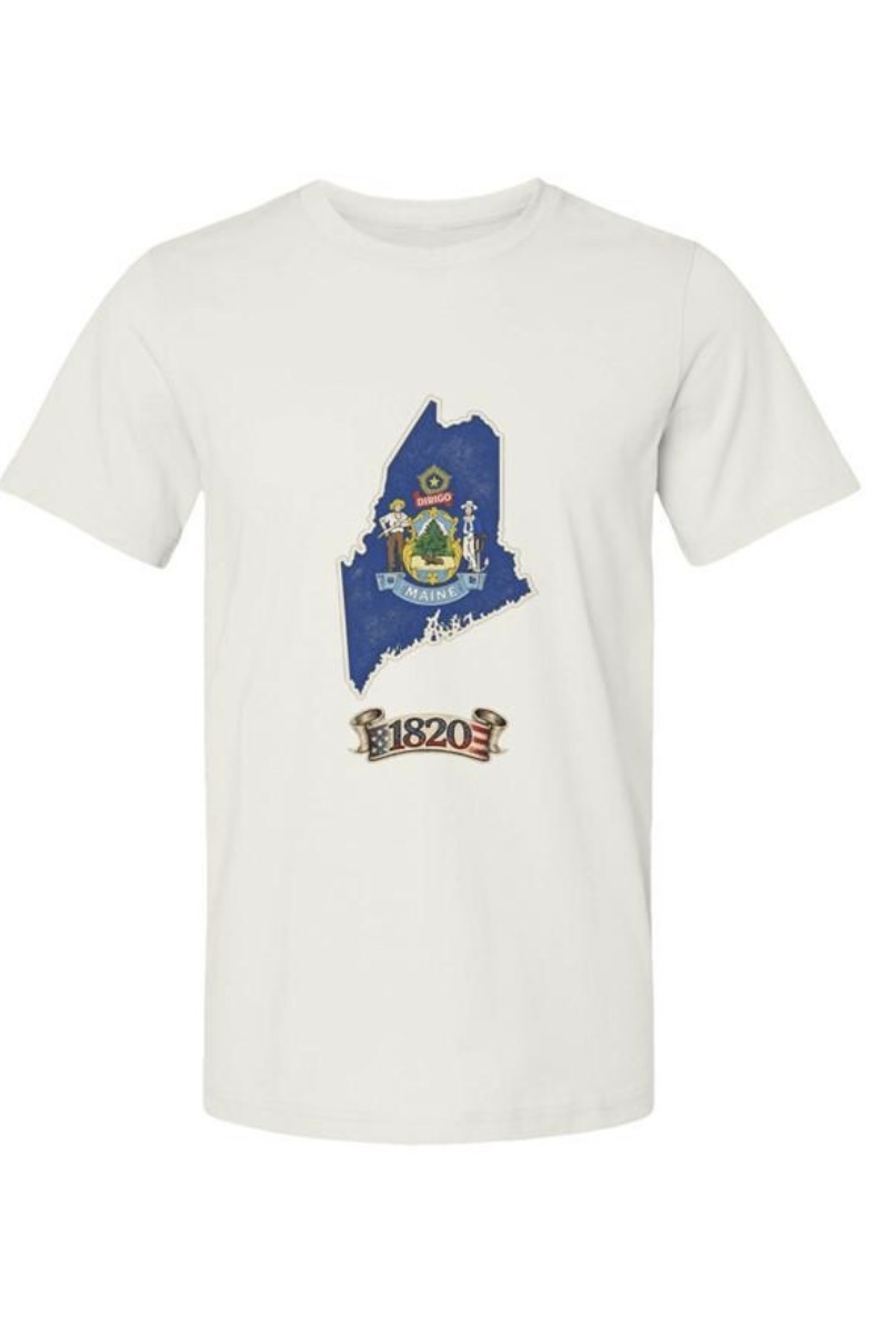 everydayanthem's tweet photo. Recently added: Maine 1820 Statehood Shirt. Everyday Anthem is growing one design at a time. Shop what’s live now and get ready for  our grand opening coming soon. Wear what matters. #VintageStyle #HeritageStyle #EverydayAnthem #WearWhatMatters #USA250 #AmericanaStyle #Maine https://t.co/idz3IgFZfn