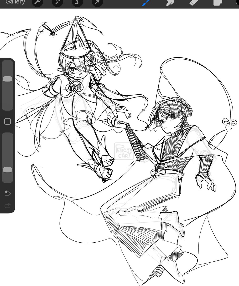 percyscart's tweet photo. little witch and her "just a feeble apprentice and not a former brimhat" or something https://t.co/3TA1I3I7Ml