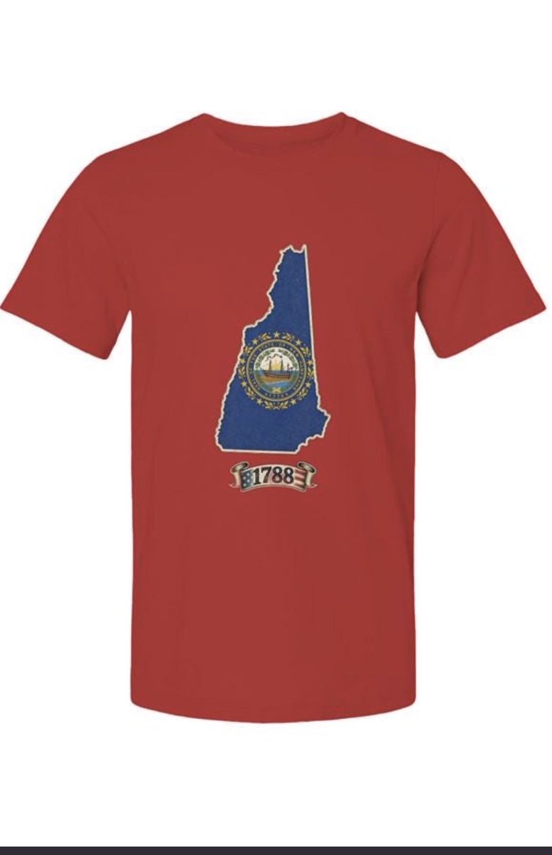 everydayanthem's tweet photo. Recently added: New Hampshire 1788 Statehood Shirt. Everyday Anthem is growing one design at a time. Shop what’s live now and get ready for  our grand opening coming soon. Wear what matters. #VintageStyle #HeritageStyle #EverydayAnthem #WearWhatMatters #USA250 #AmericanaStyle #NH https://t.co/0OBJl8XEch