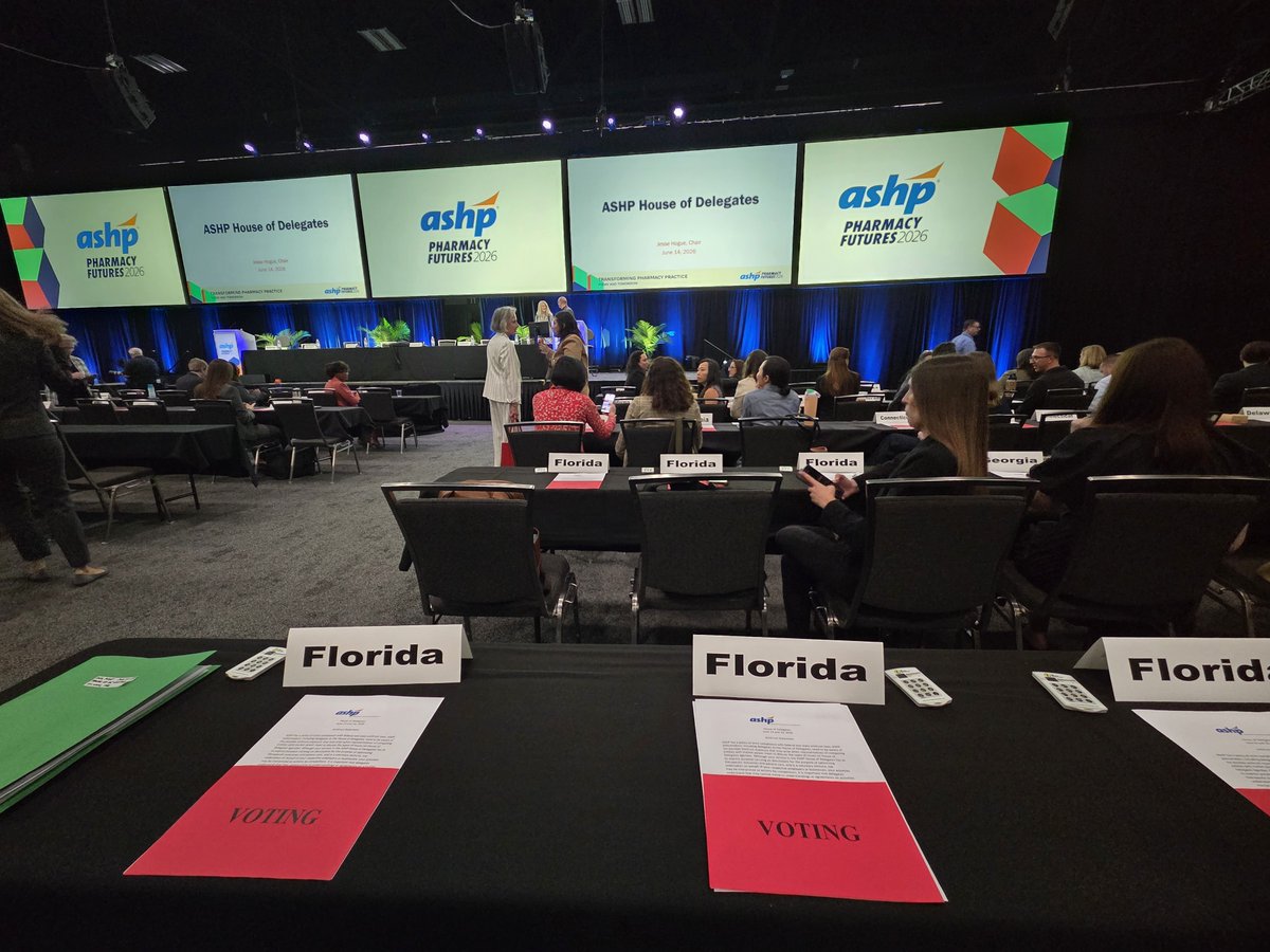 FSHPOfficial's tweet photo. FSHP leaders representing Florida at ASHP Futures Meeting and House of Delegates this week.

#ASHPFutures26 #PharmacyLeaders #FloridaPharmacy #pharmacy https://t.co/k09frOkJog