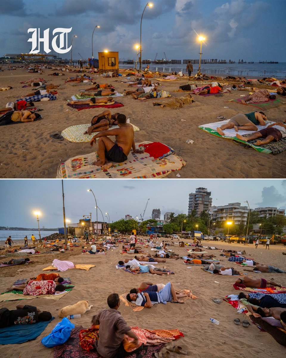 htTweets's tweet photo. #InPhotos: Residents from slum settlements near the Versova coastline spend the night on Versova Beach in Mumbai to escape intense heat and frequent power outages, returning home the next morning.

Stay updated with all the stories that matter — download the Hindustan Times App

(Photos: Satish Bate/HT)