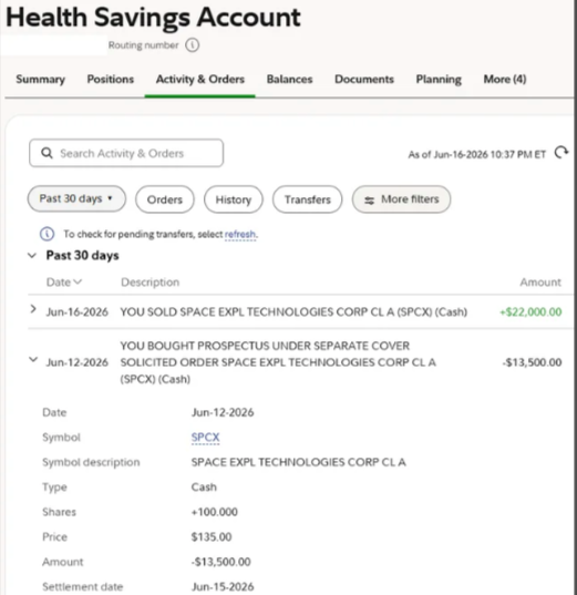 SocialMediaSpec's tweet photo. +63% (8.5K) SPCX FREE MONEY. Thanks Elon! https://t.co/VXwd0qB3fI