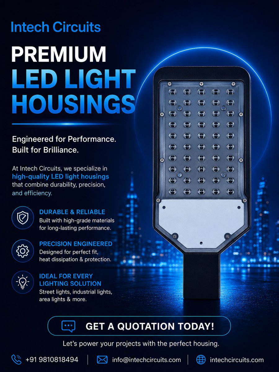 intechcircuits's tweet photo. Illuminate your projects with premium-quality LED light housings engineered for durability, protection, and performance.

📞 +91 9810818494
📧 info@intechcircuits.com https://t.co/HOvDsnmPRL