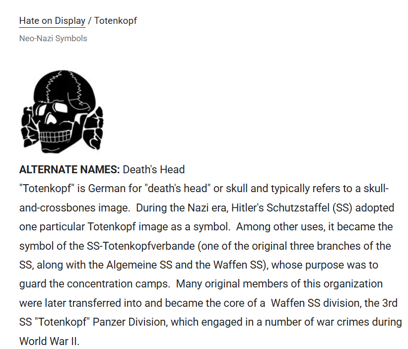 HavryshkoMarta's tweet photo. Ihor Kostiuk, an officer of the Karpatska Sich Battalion of AFU, is proudly showing off his brand-new Nazi Totenkopf patch.

Attention: if you happened to notice it, you are officially a Kremlin agent!

Please report yourself immediately to the Security Service of Ukraine, confess your thoughtcrime, and begin the process of repentance. 

Questions are forbidden.
The patch is invisible to patriots and "Slava Ukraini" folks in the West.