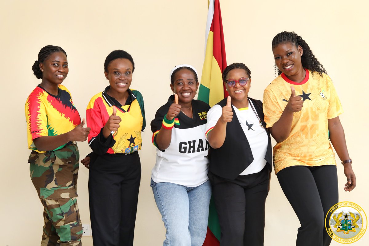 modghana's tweet photo. Staff of the Ministry of Defence rally behind the Black Stars. 
Go Black Stars Go!! https://t.co/VyPbBzZ5KK