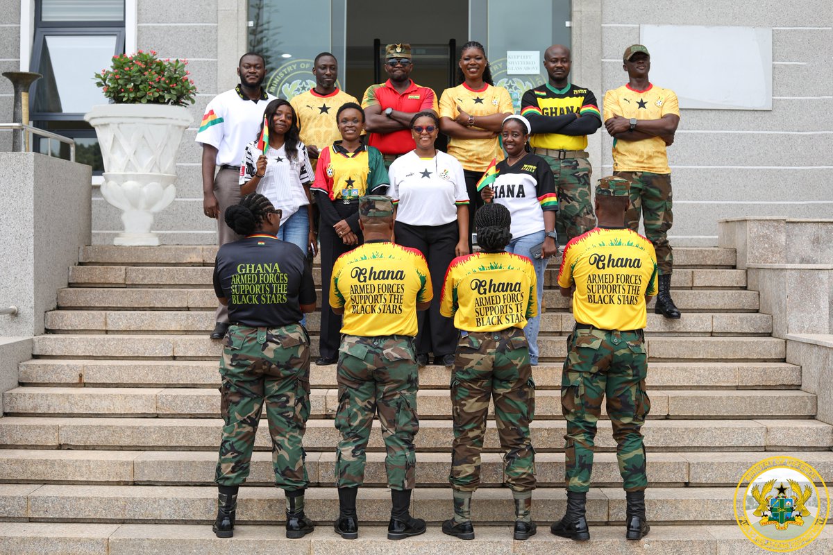 modghana's tweet photo. Staff of the Ministry of Defence rally behind the Black Stars. 
Go Black Stars Go!! https://t.co/VyPbBzZ5KK