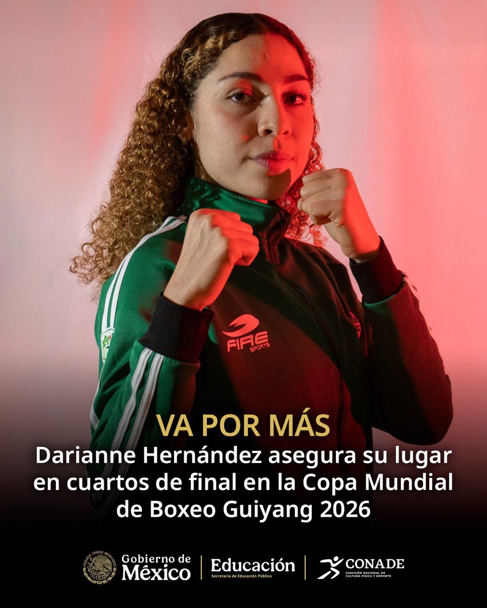 conadeoficial's tweet photo. 🇲🇽 | México en la Copa Mundial de Boxeo Guiyang 2026, en 🇨🇳:

🥊 Darianne Hernández (65 kg) avanza a los cuartos de final tras imponerse por decisión unánime.

🥊 Paula Hernández (60 kg) cayó por decisión unánime.

🥊 Christopher Santos (55 kg) fue superado por decisión unánime. https://t.co/3gpVN2yO0D