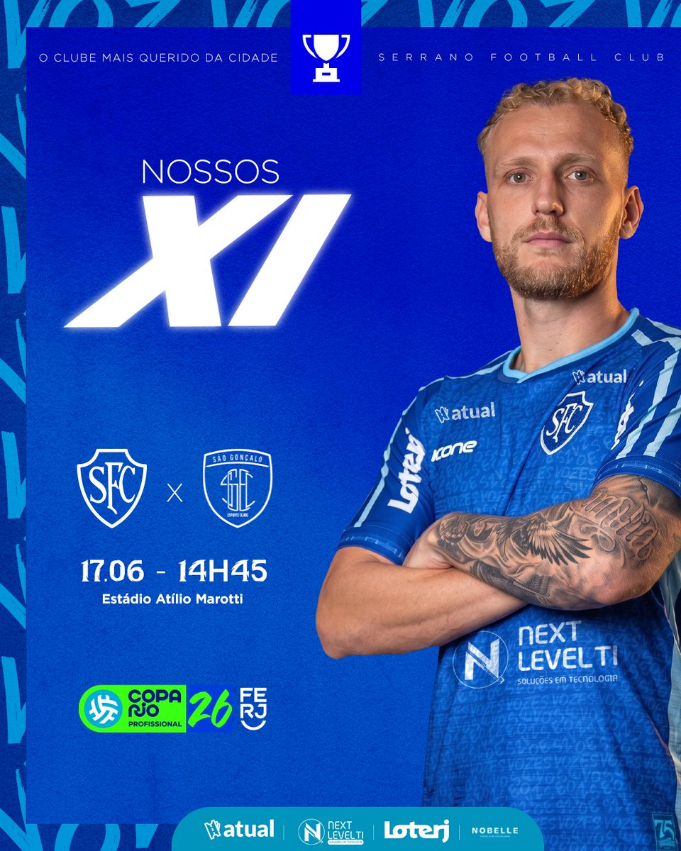 serranofc_rj's tweet photo. ESTAMOS PRONTOS PARA O MATA-MATA! 

Confira os 1️⃣1️⃣ iniciais para o primeiro duelo contra o São Gonçalo. 🔵⚪️

📻 @WRPiabanha
🎟 Ingressos à venda: Inteira - R$20,00; Meia - R$10,00

#AmorPeloLeão 
#VozDoAtílio 
#CopaRio https://t.co/nILZEIbIYk