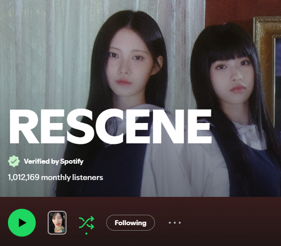 minamiscent's tweet photo. RESCENE JUST HIT 1 MILLION MONTHLY LISTENERS ON SPOTIFY https://t.co/vH2gfdJPyb