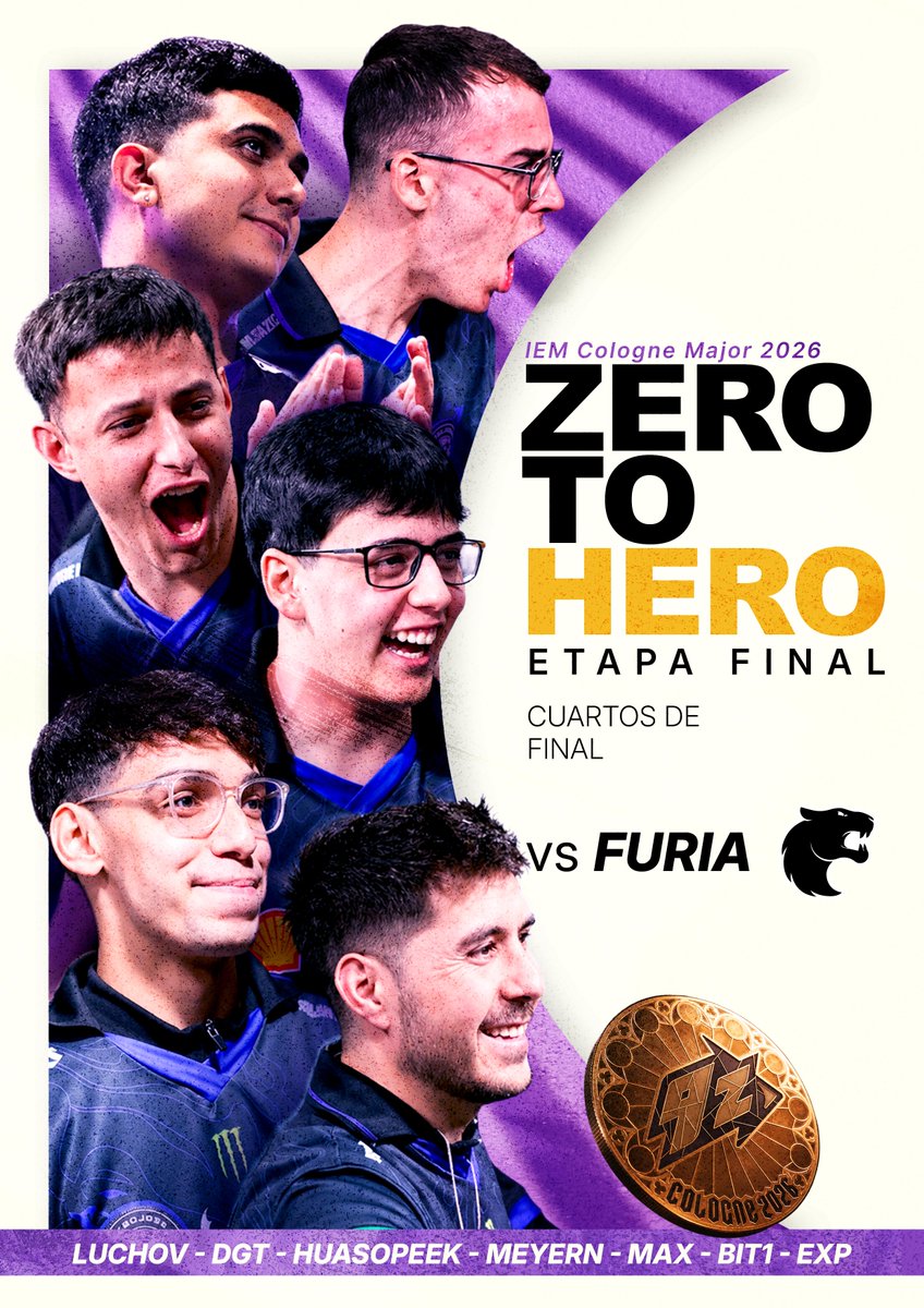 TiKeyDesign's tweet photo. Últimamente había perdido la motivación para diseñar, pero 9z me devolvió las ganas. Así que hice este mini póster inspirado en el partidazo del jueves.  Pase lo que pase siempre 9z💜 #9zmajor #ZeroToHero #TodoVioleta

@9zTeam @FrankkasterX https://t.co/mTf0oDnOAr