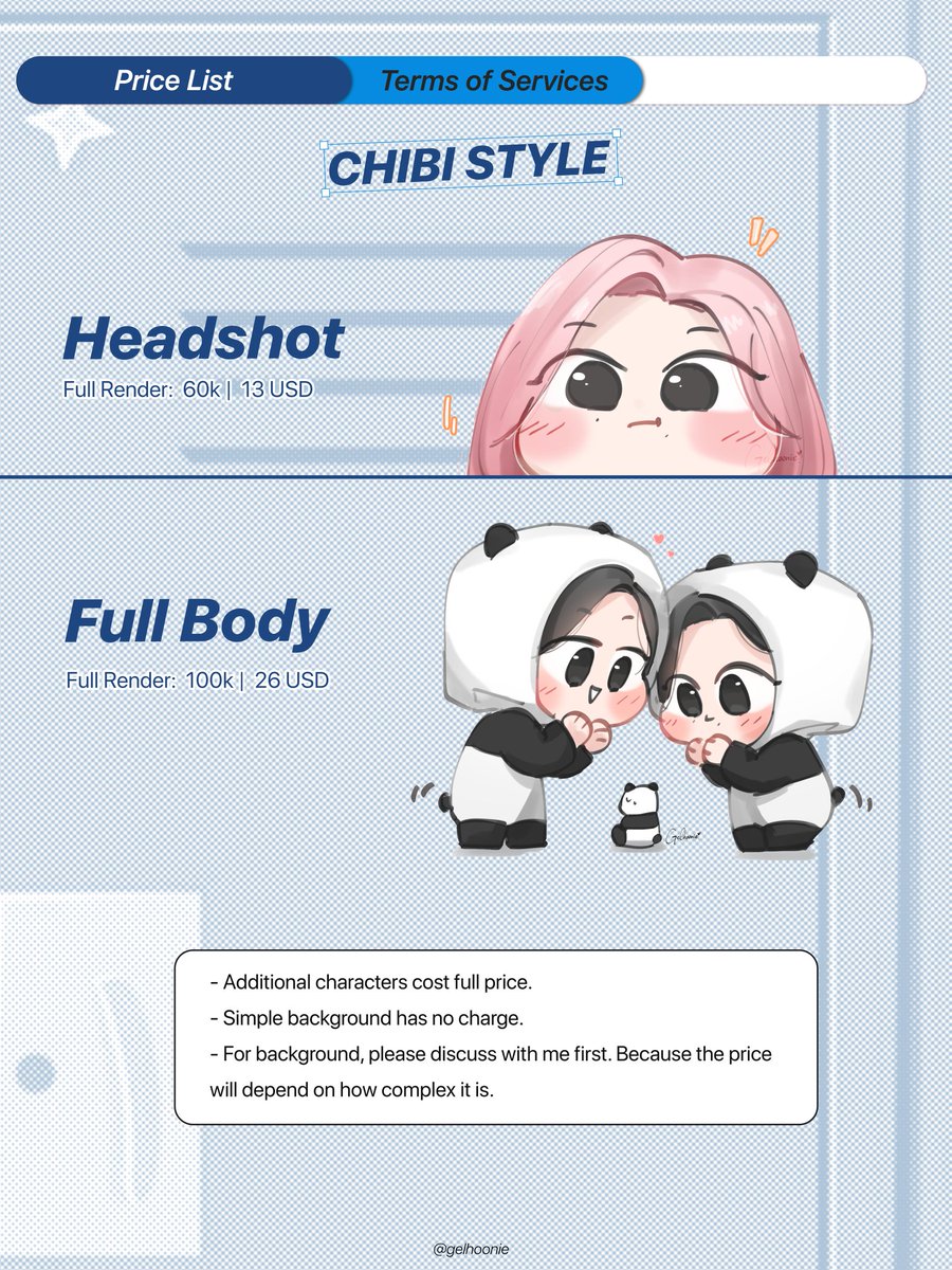 gelhoonie's tweet photo. UPDATE COMMISSION SHEET 2026! 🎨✨
aku open commission lagi yaa!💕
if you'd like to place an order, pls contact me via ig or tiktok dm, since my twt dms sometimes don't show up in my notifications.

thank you!✨
#artidn #zonakaryaid 
#opencomission #commission https://t.co/ezBsTrnd29
