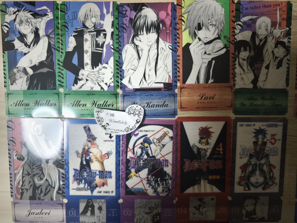 bee8dog's tweet photo. 【交換】D.gray-man Dグレ チケットライクコレクション

■譲
写真1〜2枚目、シークレット(集合)
■求
3枚目♥、シークレット(アレン)
or定価(+送料)

都内手渡し優先、郵送可。
交換優先の為、譲渡はコンプ後になります。

まさかの全被りしました⋯コンプリート目的ですので、ご協力お願いします！ https://t.co/vyrUQZCYKq