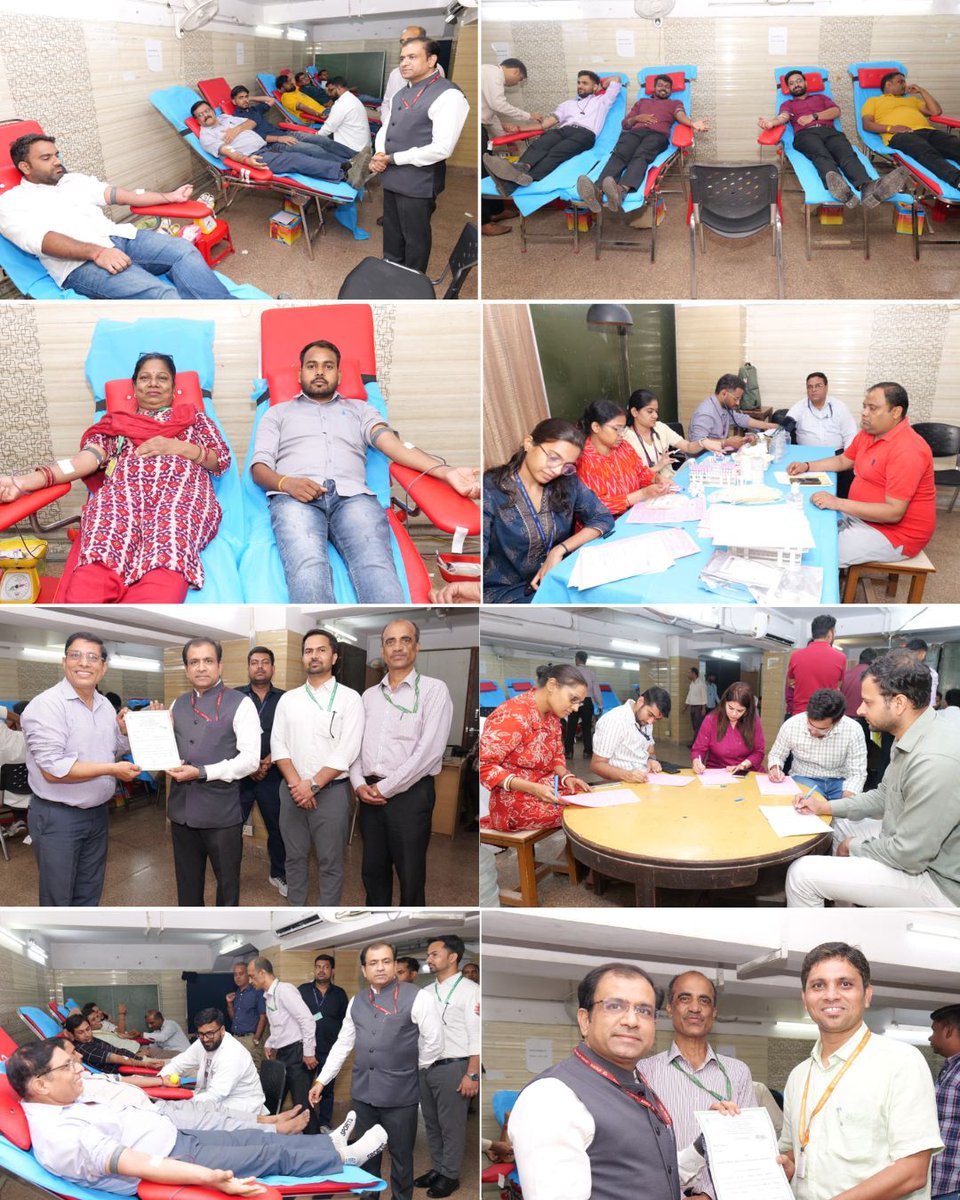 AgriGoI's tweet photo. On 16 June 2026, a voluntary blood donation camp was successfully organized by the Ministry of Agriculture and Farmers Welfare at Krishi Bhawan, New Delhi. More than 100 officers and employees of the Ministry enthusiastically participated in this camp, demonstrating their commitment to human service.

On this occasion, Joint Secretary (Extension) Shri Sanjay Kumar Agarwal honored the blood donors for their invaluable and exemplary contribution by presenting them with appreciation certificates.
"Blood donation is the highest service to humanity, which grants a new life to someone in need."