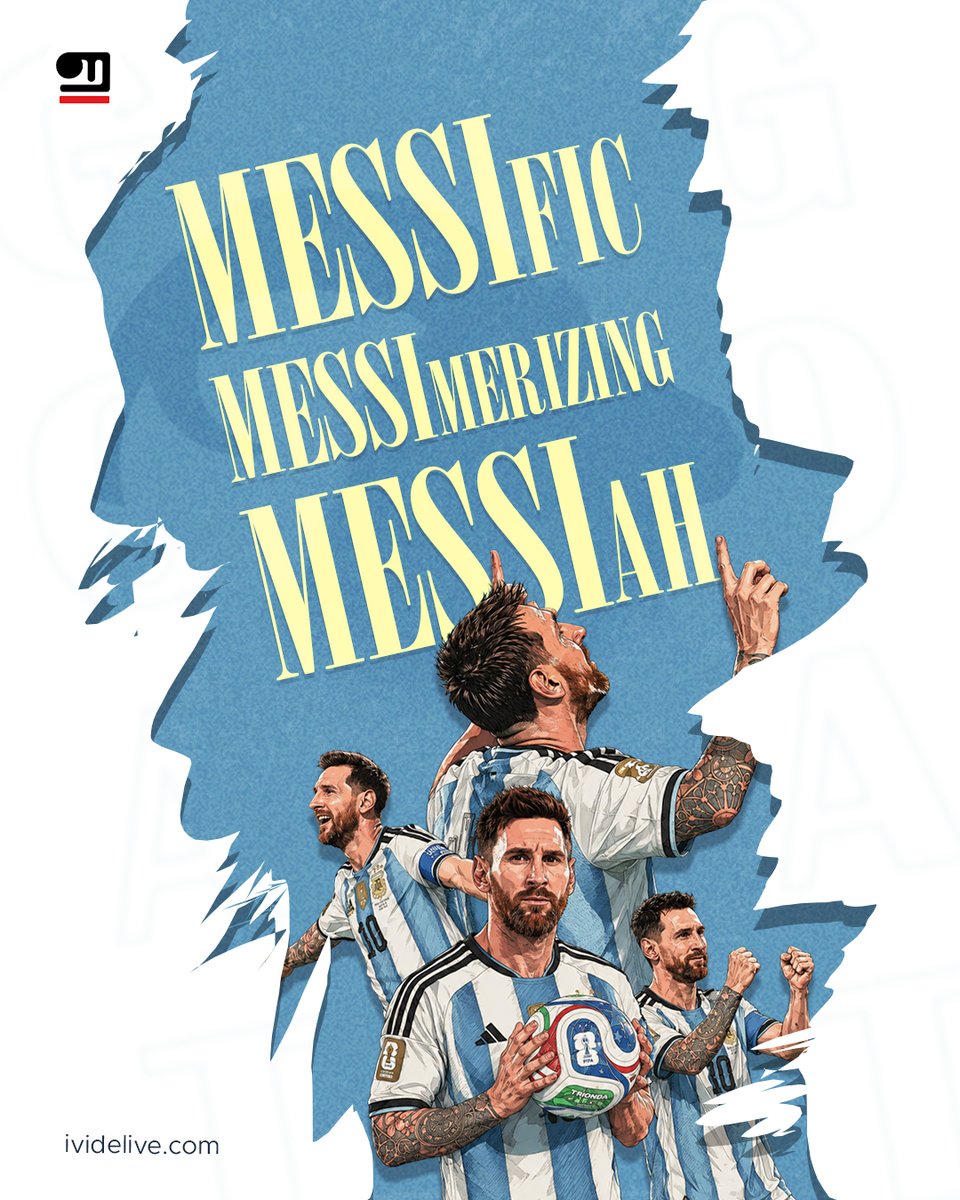 IvideLIVE's tweet photo. Another day, another iconic performance, another win and another reminder of why we are lucky to witness this era of football.
Follow https://t.co/oX3F6slc52 for more!
#IvideLive #Messi #WC2026 #FifaWorldCup #Argentina
Football, World Cup 2026, Soccer, Messiah, Messi Magic https://t.co/wLxo4ysunq