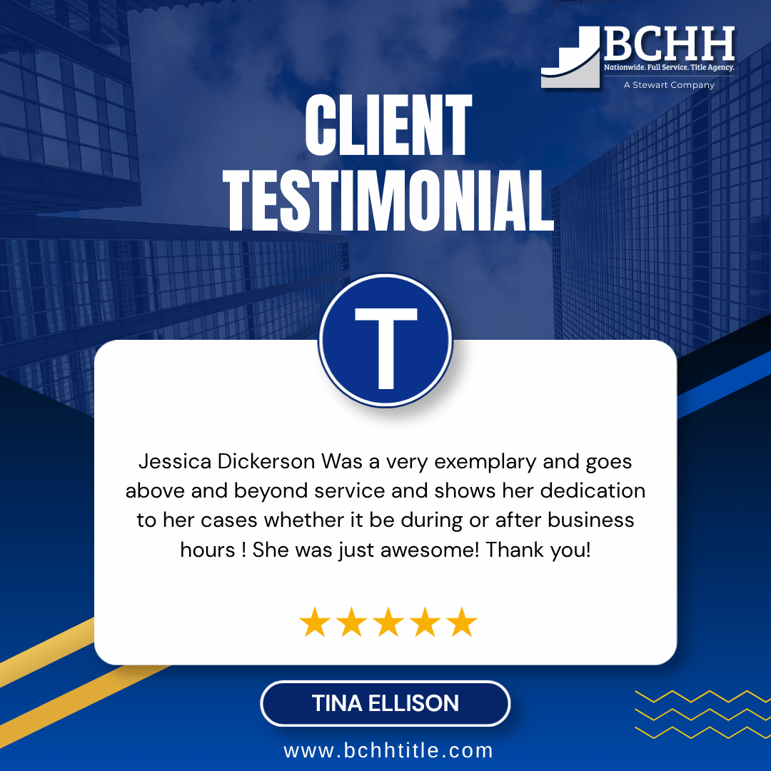 BchhTitle's tweet photo. ⭐ Another Five-Star Experience, Another Happy Client! ⭐

At BCHH, we believe exceptional service doesn't stop when the business day ends. Whether it's answering questions, solving challenges, or helping clients navigate complex transactions, our team is committed to you. https://t.co/uVvEOoiVim