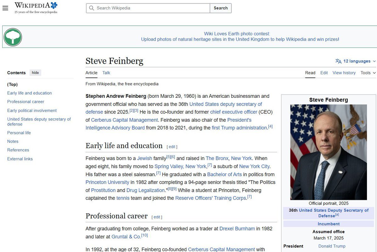 RaggedTP's tweet photo. This is US Dep Secretary of Defence Steve Feinberg
✡️Made $5Billion fortune bankrupting European businesses
✡️Jeffrey Epstein associate
✡️Rubber stamped murder of kids in Gaza, Iran and Lebanon
✡️Wrote thesis on legalisation of prostitution and drugs
He's the most Jewish Jew ever https://t.co/Y9Lx1RRpvb