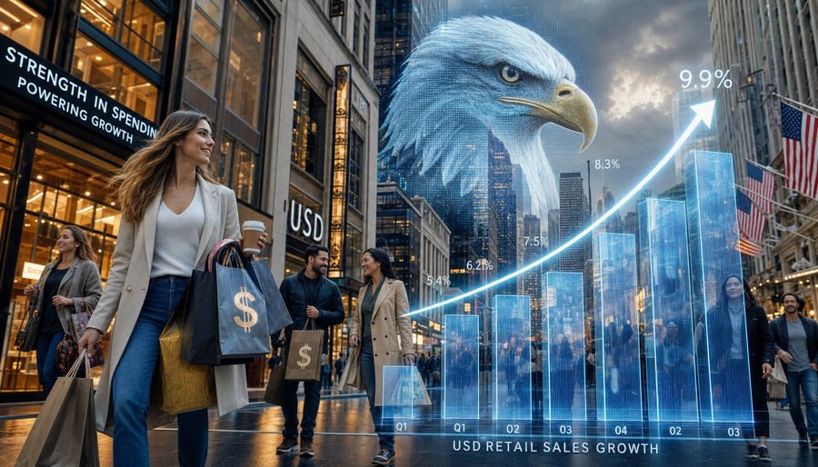 AppForexwatch's tweet photo. US Retail Sales Surge 0.9% Month-over-Month, Exceeding Forecasts and Bolstering USD

📊 Report Snapshot: Actual vs Forecast

US Retail Sales for the month showed a significant surge, coming in at 0.9%,... https://t.co/3SCpNM6kiJ https://t.co/HujdfviEg1