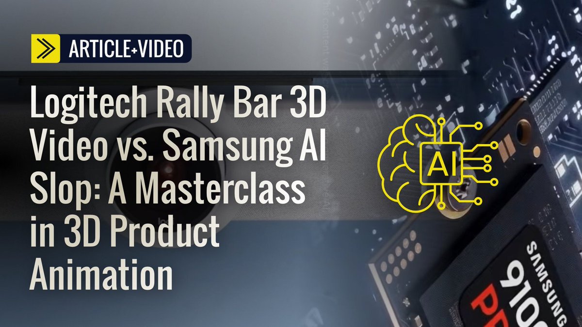 QuinceMedia's tweet photo. Logi vs Samsung. The industry is increasingly leaning on generative AI tools to quickly churn out product videos. But let’s be honest: a lot of it looks like “AI slop.”

Read more: https://t.co/nFmBIy2VCy 

#3d #product #ai #animation https://t.co/uwj67NT06V