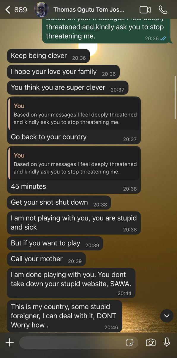 hnnsbnd's tweet photo. @Kenyans Kenyan leader distracting Europeans how corrupt, xenophobic and threatening Europeans are actually being treated in Kenya. See one example of CEO Tom Ogutu sending me death threats when I asked for compensation for my work. https://t.co/q8WfQcyged