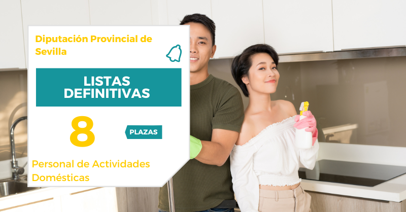 EditorialMAD's tweet photo. 🔔 ¡Se publican las listas definitivas de las 8 plazas de Personal de Actividades Domésticas de la Diputación Provincial de Sevilla!

📅 Se establece el día 27 de junio de 2026 para la realización del ejercicio

👉 Más información en: https://t.co/fHYCP7Ky4X https://t.co/lUVqgvBY5y
